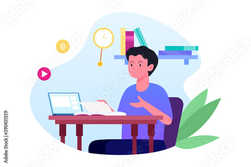  Online lessons vector illustration concept