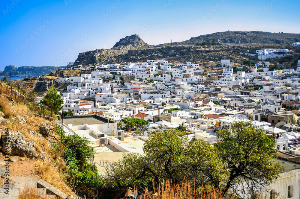 The modern village of Lindos is located on the coast of the island of Rhodes on the site of the ancient city of Lind, which arose in the 8-6 centuries BC.     