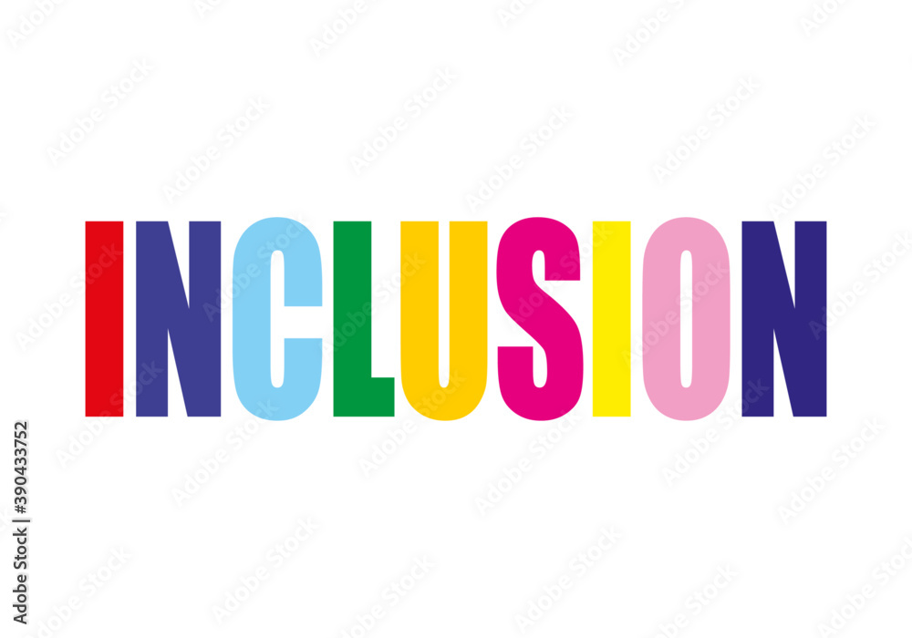 Fototapeta premium Título multicolor de inclusión a personas discapacitadas.