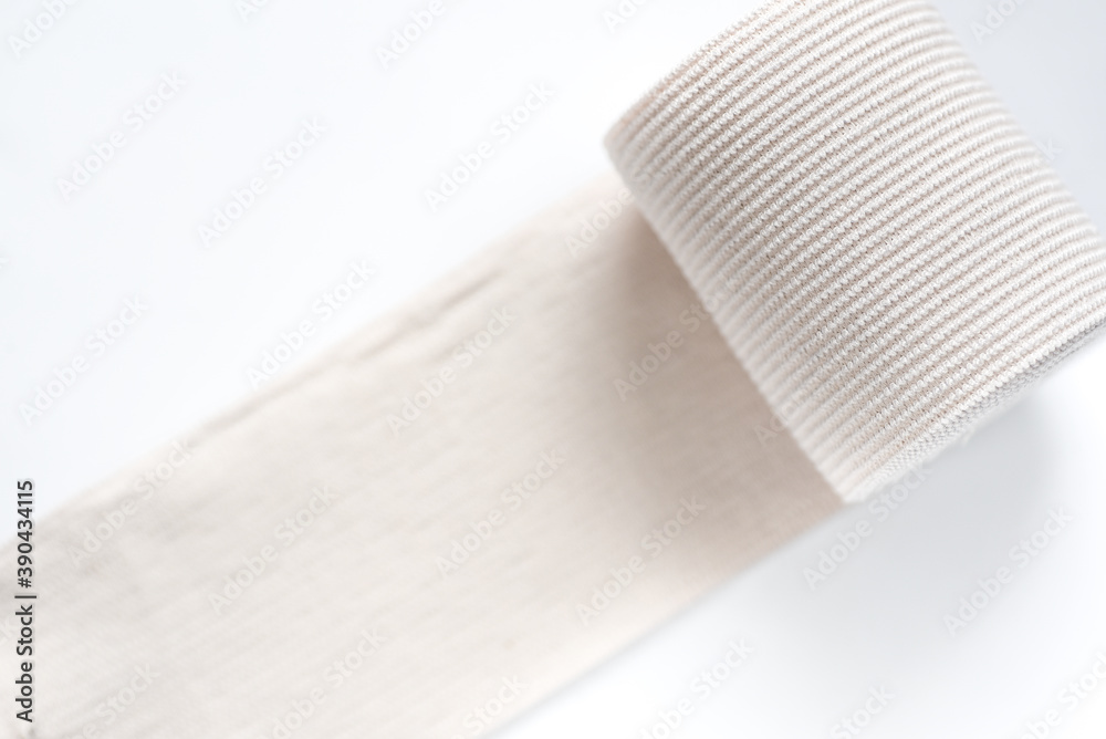 Elastic bandage on white background