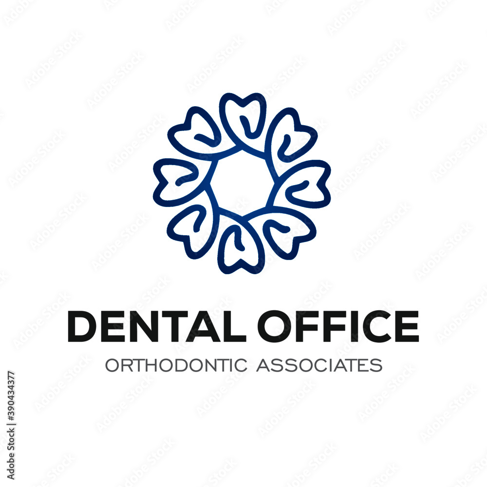Obraz premium Dental Clinic Logo Design Dentist Logo Tooth abstract Linear Dentist stomatology