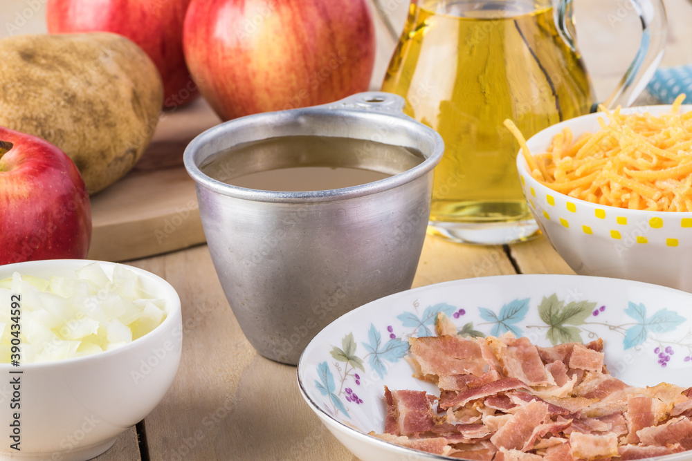 Delicious bacon apple creamy cheddar cheese soup. Delicious bacon apple creamy cheddar cheese soup.