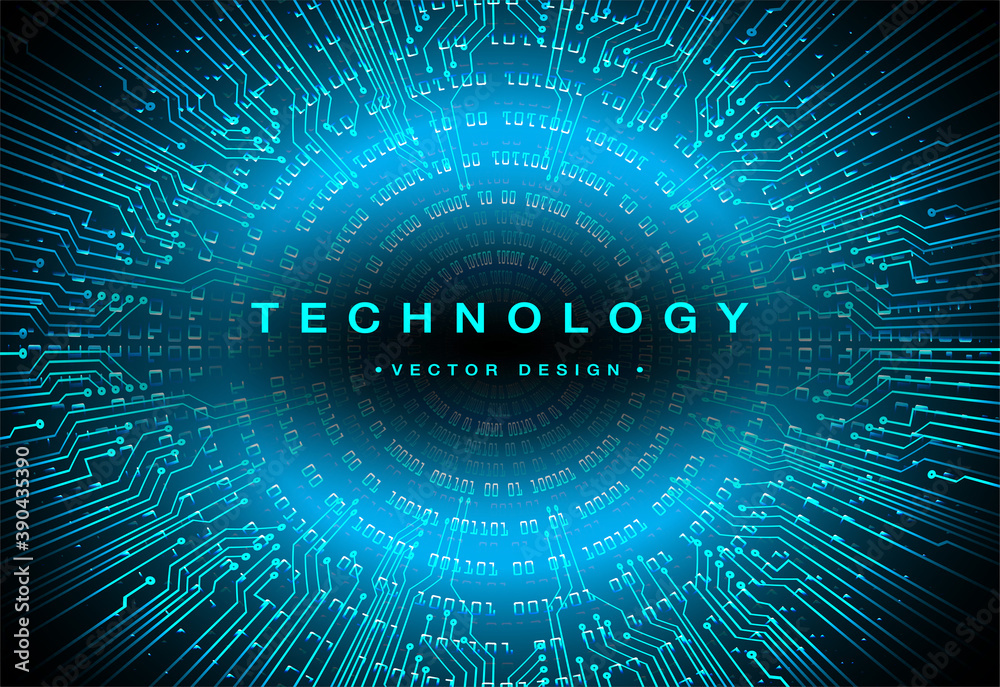 Blue cyber circuit future technology concept background Blue cyber circuit future technology concept background