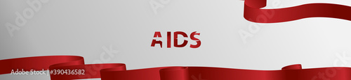 Awareness About AIDS. World day of fight against AIDS. red ribbon . Vector illustration of EPS10.Great for printing banners, flyers, and other graphics