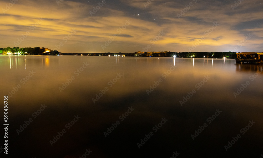 North Carolina lake at night