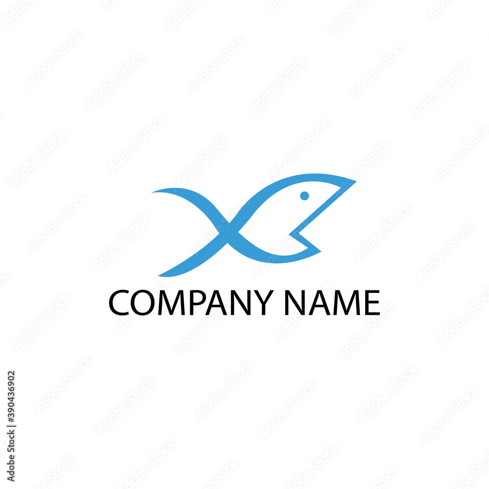 Obraz premium letter x creative logo fish illustration for company color design vector template