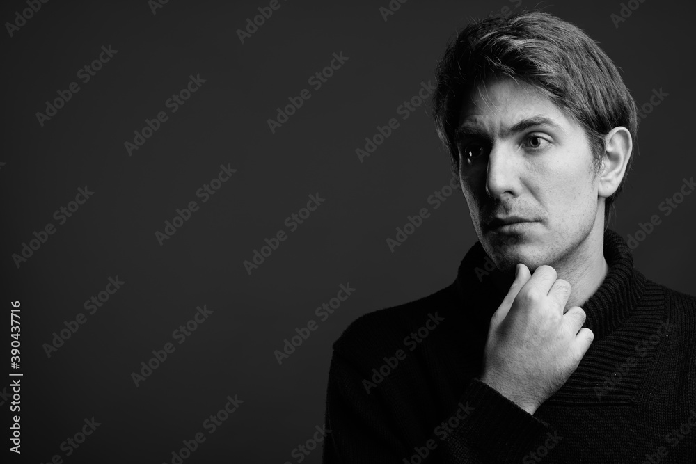 Portrait of handsome man wearing coat for cold weather