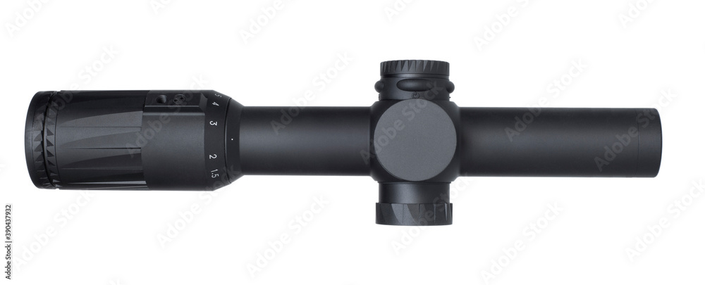 Rifle scope on a white background Rifle scope on a white background