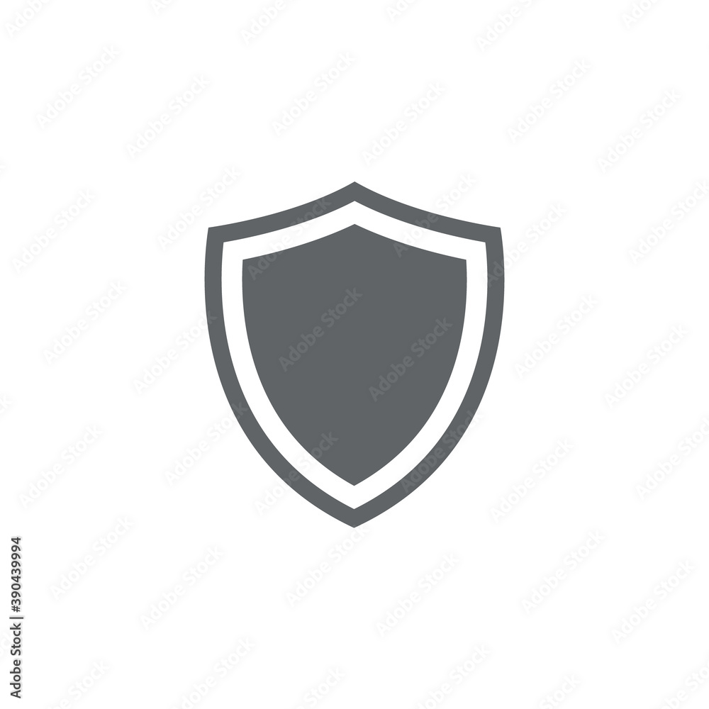 Shield logo template flat illustration. Shielding icon security and protector symbol isolated on white Shield logo template flat illustration. Shielding icon security and protector symbol isolated on white
