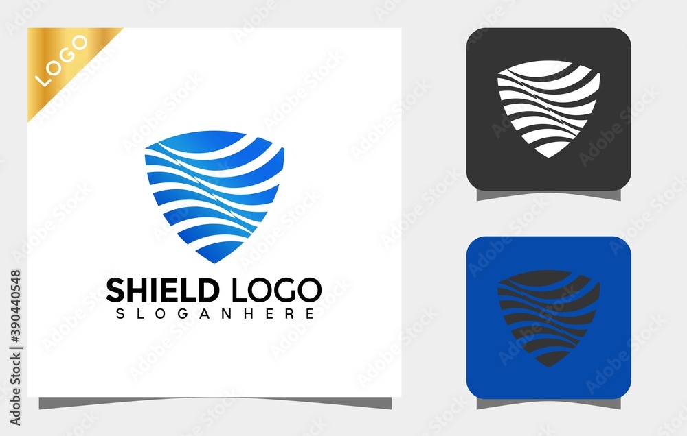 Abstract Shield logo designs vector Illustration