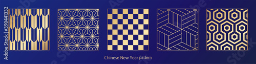  春節、中国、中華、旧正月、正月、和柄素材、伝統模様、パターン、セット、和柄
