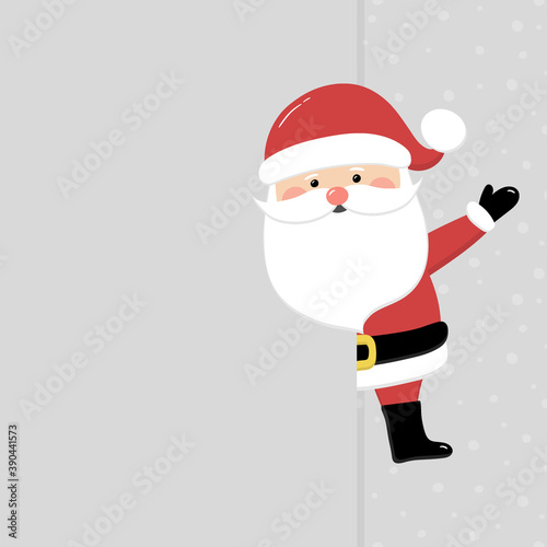 Funny Santa Claus with copyspace. Christmas background. Vector