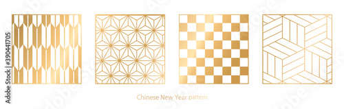  春節、中国、中華、旧正月、正月、和柄素材、伝統模様、パターン、セット、和柄