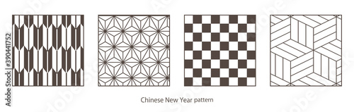  春節、中国、中華、旧正月、正月、和柄素材、伝統模様、パターン、セット、和柄