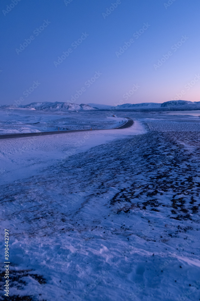 Icelandic landscape around roads, Iceland