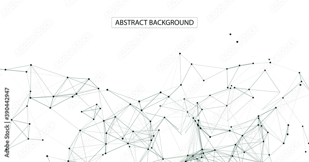 Network connection structure on white background. Abstract vector technology background with dots and lines.