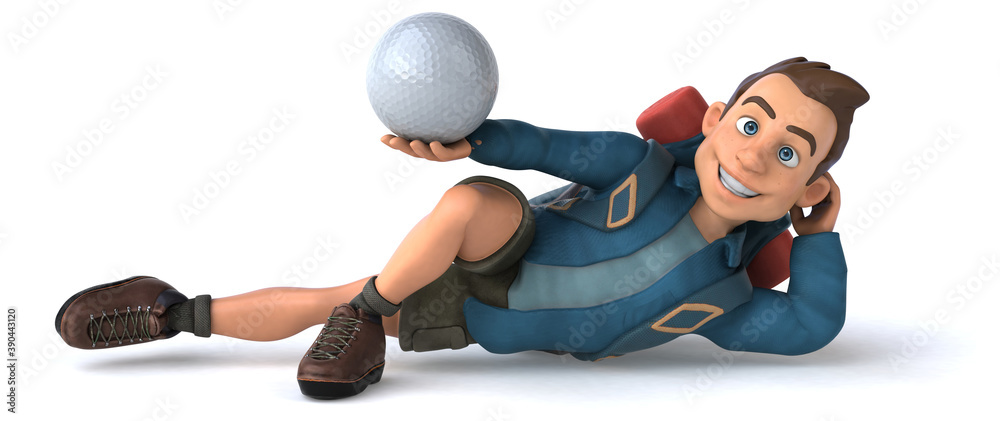 Fun illustration of a 3D cartoon backpacker Fun illustration of a 3D cartoon backpacker