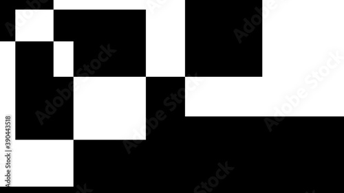 Geometric background with intersecting black and white rectangles of different size