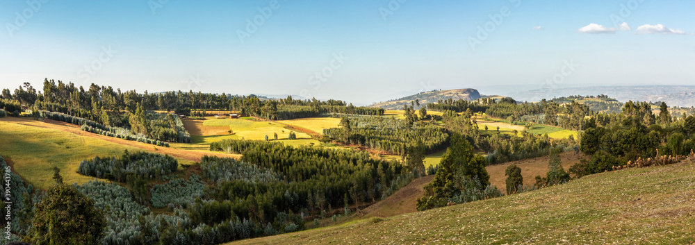 Panorama of the beautiful highlands of Ethiopia.
