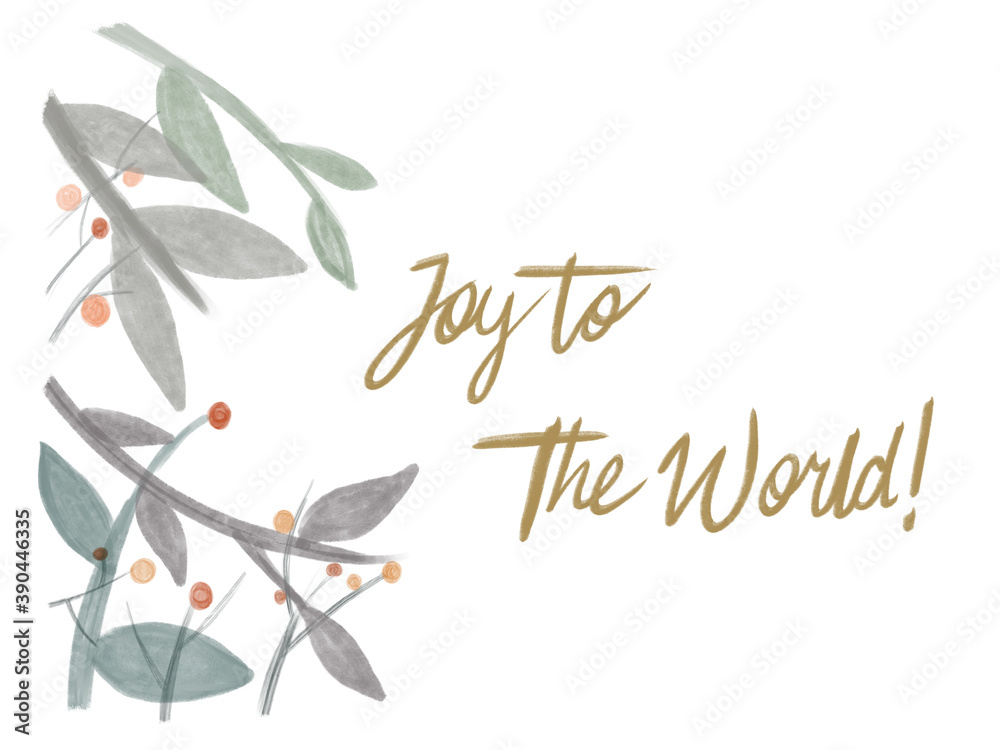 Obraz premium Joy to The World Holiday Illustration