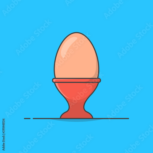 Egg In Egg Cup Vector Icon Illustration