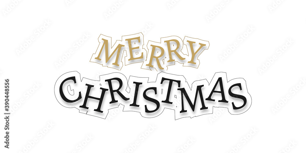 Obraz premium Merry Christmas text. Xmas Lettering design, isolated. Merry Christmas vector text. Vector illustration