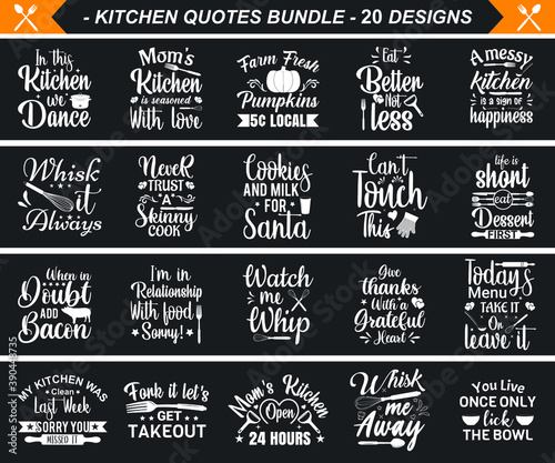 Cooking design bundle. There is no reflection in my kitchen design bundle. T-shirt typography bundle. Vector illustration silhouette symbol icon design. Creative vector illustration.