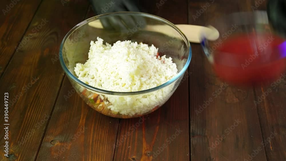 Add tomato sauce to the other ingredients