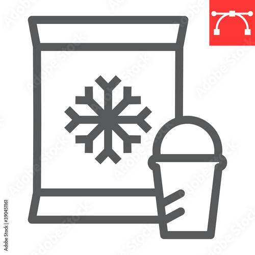 Frozen food line icon, fish and shrimp, seafood sign vector graphics, editable stroke linear icon, eps 10.