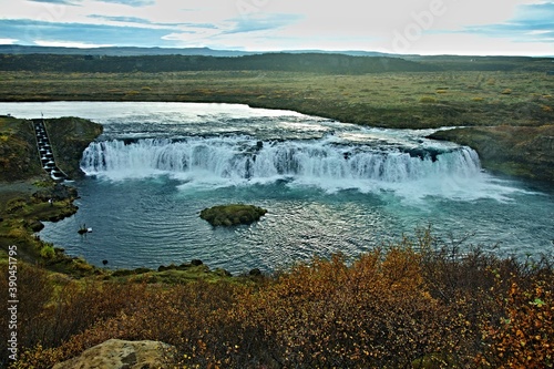 Iceland-view of the Faxi or Vatnsleysufoss waterfall on the Tungufljót river photo