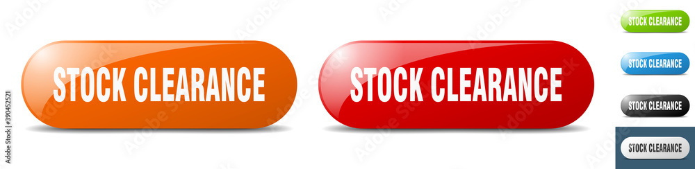 stock clearance button. key. sign. push button set stock clearance button. key. sign. push button set