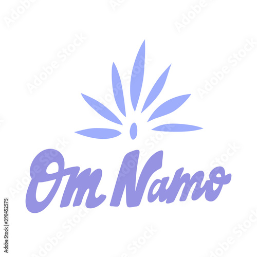 Om Namo. Hand drawn lettering logo for social media content © Daria