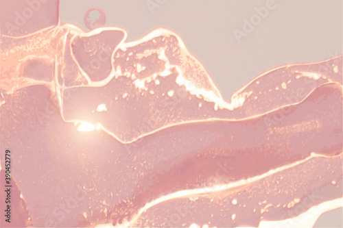 Abstract pink, and gold stone background with texture of marble. Alcohol ink oriental technique. Vector art. Flow paint in natural colors with glitter. Template for banner, poster.