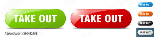 take out button. key. sign. push button set