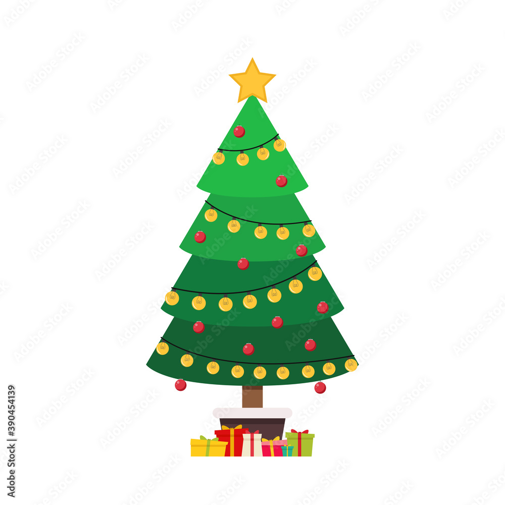 Christmas tree vector. Christmas tree on white background. free space for text. Christmas tree vector. Christmas tree on white background. free space for text.