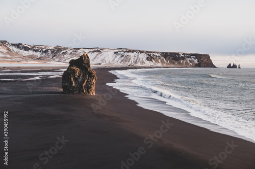 View of Reynisfjara beach in Iceland