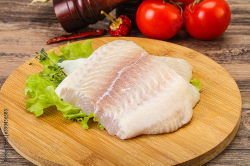 Raw pangasius fillet for cooking photo