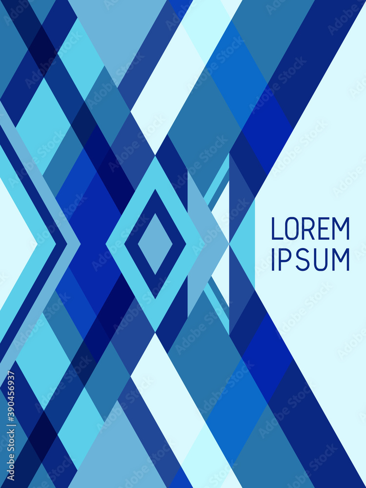 Cover page layout vector template geometric design with triangles and stripes pattern. Cover page layout vector template geometric design with triangles and stripes pattern.