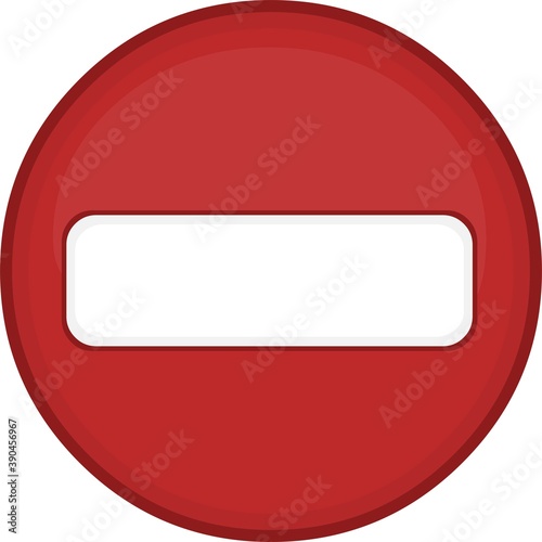 Vector emoticon illustration of do not enter symbol