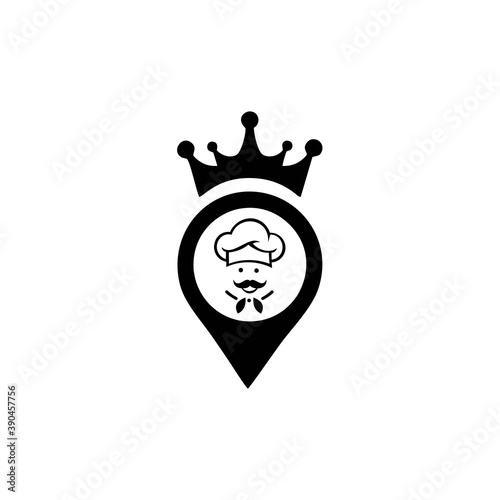 Chef in a cooking hat vector logo. Icon or symbol for design menu restaurant, cooking club, food studio or home cooking.