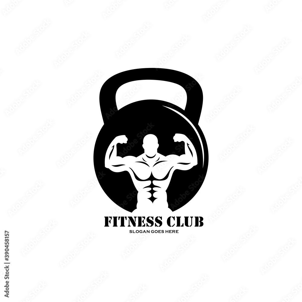 Fototapeta premium fitness vector logo design isolated on white, vector illustration