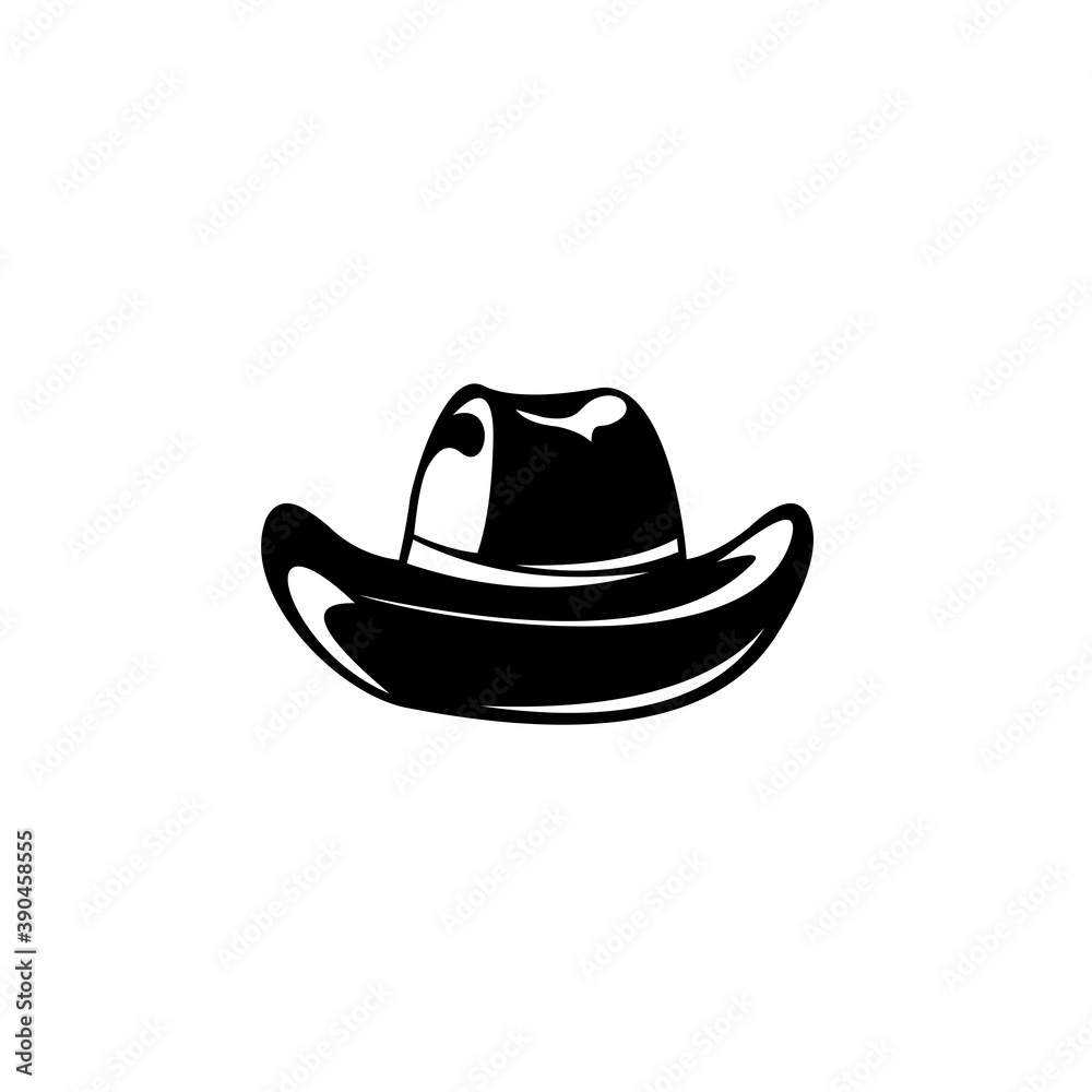 Cowboy hat icon, Retro Hat, Emblem design on white background Cowboy hat icon, Retro Hat, Emblem design on white background