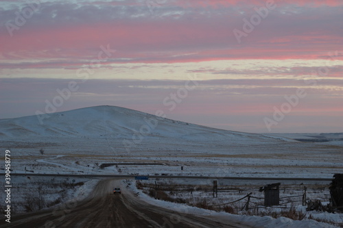 sunset in the mountains