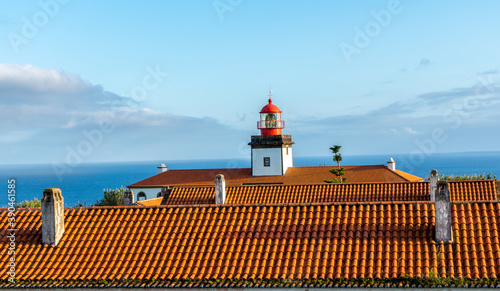 Azores, Island of Flores, the lighthouse of Lajes. photo