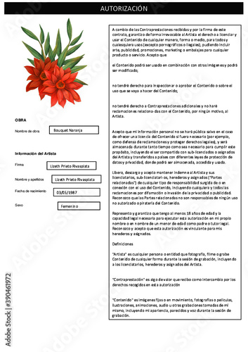 Bouquet Naranja - autorización