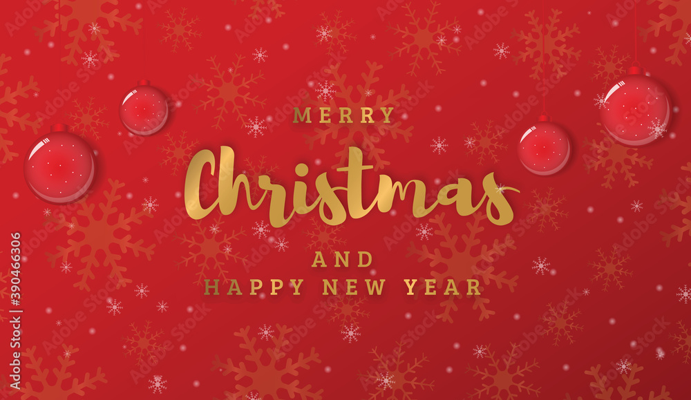 merry christmas and happy new year gold and red background good for greeting card banner poster