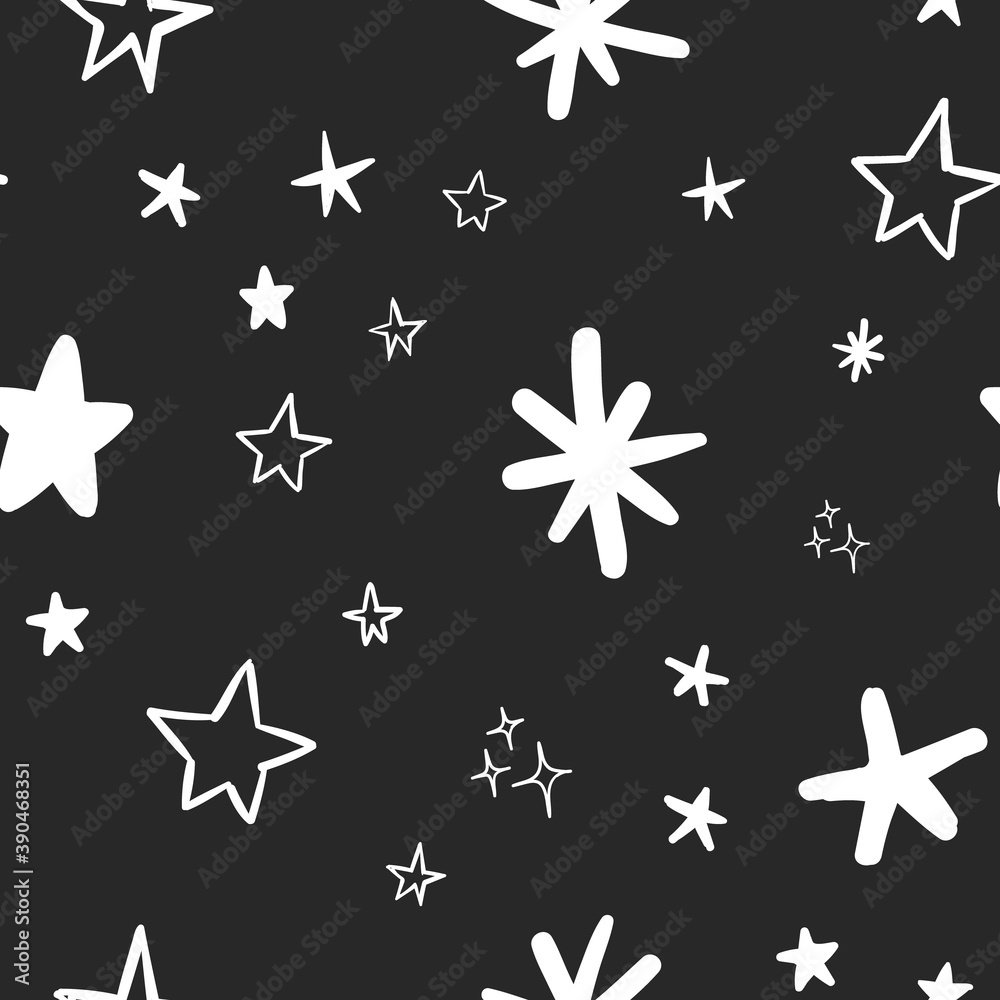 Star doodles seamless pattern. Hand drawn stars. Vector collection. Star doodles seamless pattern. Hand drawn stars. Vector collection.