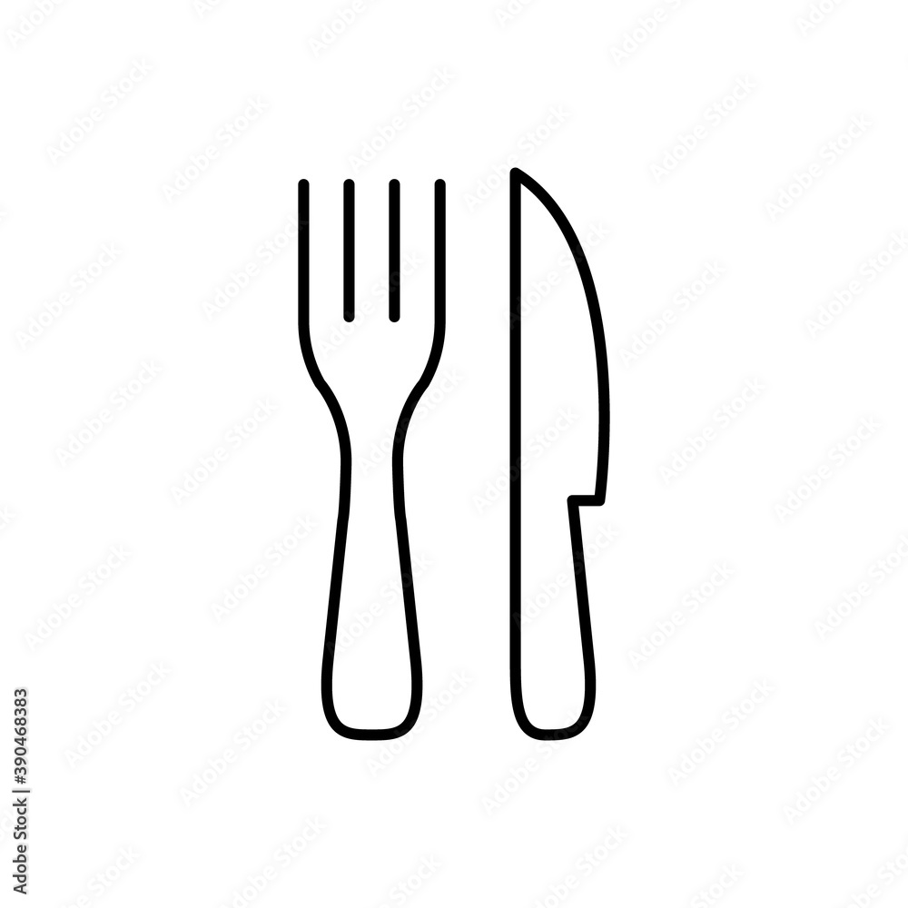 Fork & Knife Restaurant Icon. Linear vector. Fork & Knife Restaurant Icon. Linear vector.