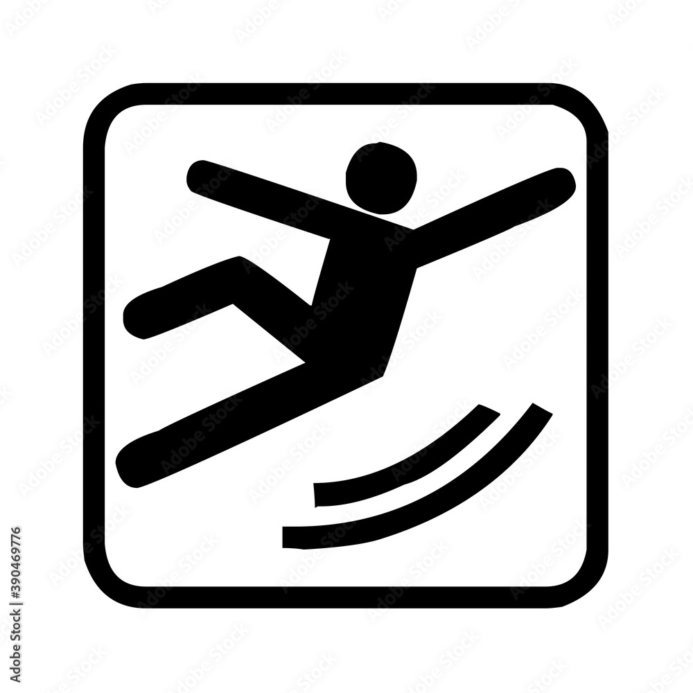 Caution slippery floor surface sign Caution slippery floor surface sign