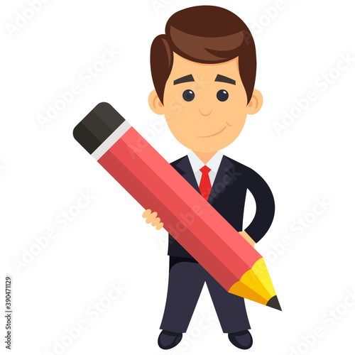 
A person involved in business, businessman 

